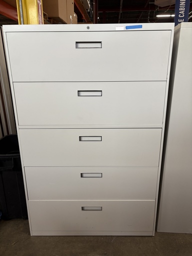 Steelcase 5dr Lateral file, light grey, 42" wide