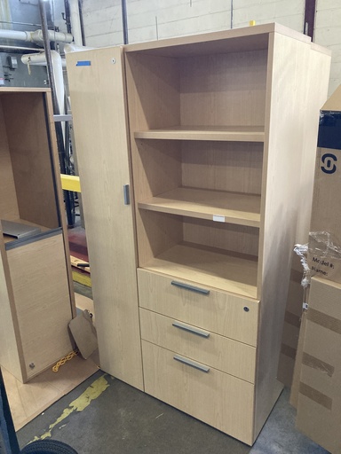 Maple Wardrobe with lateral BBF and shelving unit 