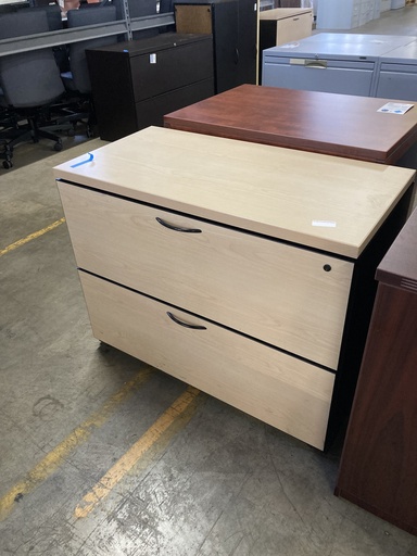 Teknion Maple/Black 2-Drawer 36” Lateral File 
