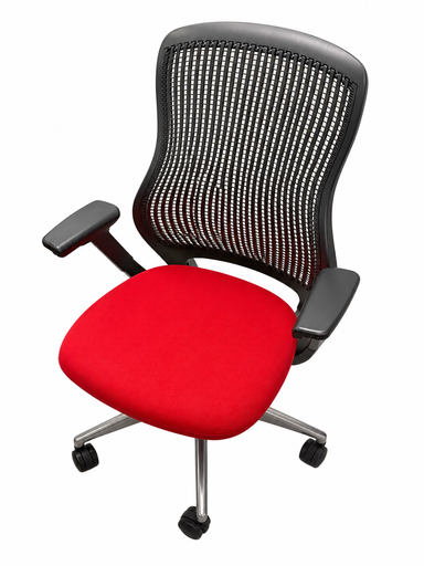 Knoll Regeneration Red Task Chair, Black Poly Back