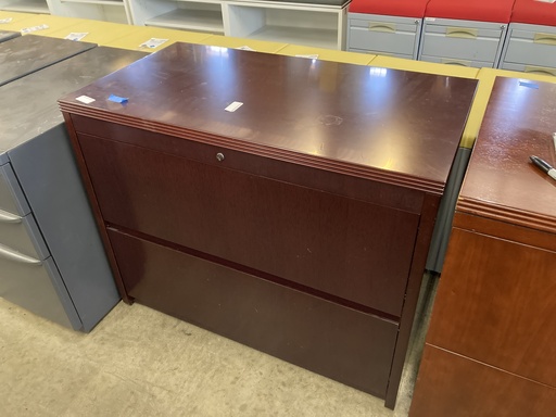 36” 2 Drawer Lateral filing cabinet mahogany 