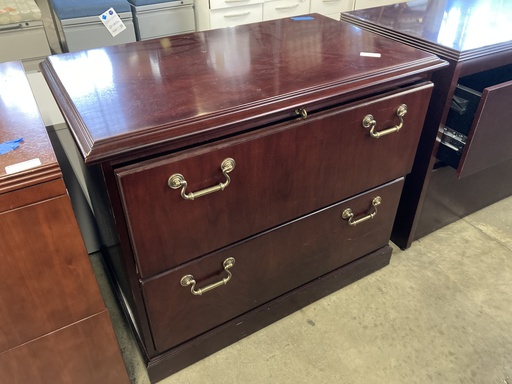 OFS 2 Drawer 36” Traditional Lateral Filing Cabinet Mahogany 