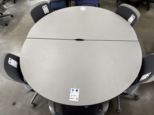 AllSteel Half round mobile training table 30"x60" white