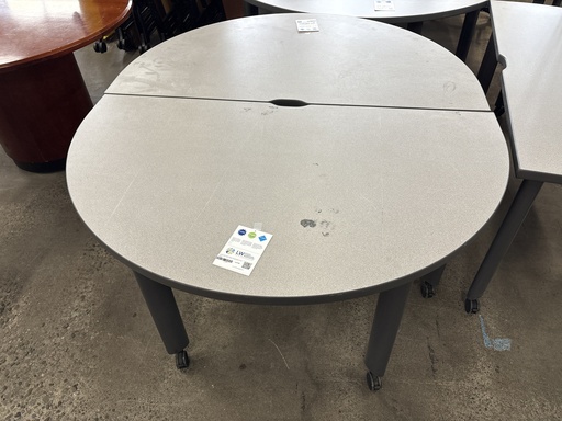 AllSteel Half round mobile training table 24"x48" white