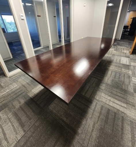 JSI square conference table 42"x109" mahogany without power 