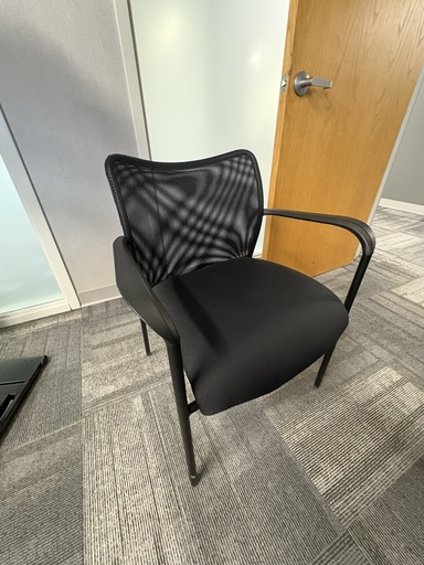 All Seating mesh back side chair with arms black 