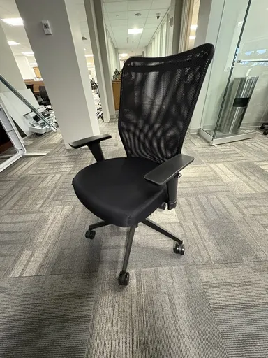AllSeating mesh back task chair with adjustable arms black swivel tilt