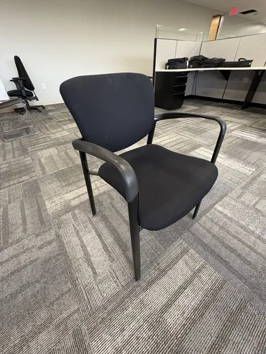 Black Improv fabric side chair with arms 