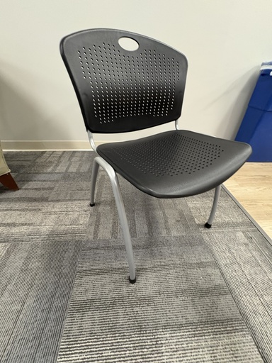 Plastic stackable chair armless perforated 