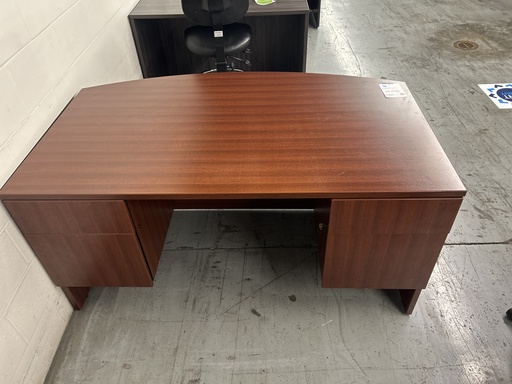 30x60 Bow Dbl Ped Cherry Desk