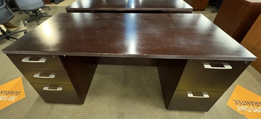 JSI dbl ped BBF/FF 30”x60” desk espresso 