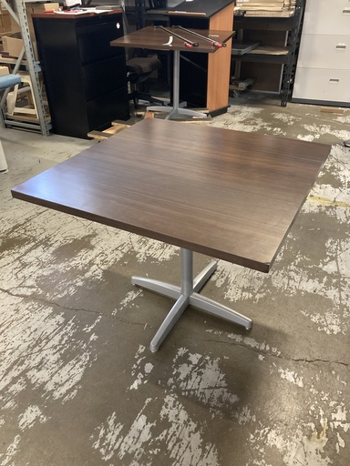 36"x36" Square Breakroom Table Walnut 
