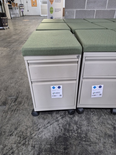 Global Box File Mobile Ped w/ Green Cushion