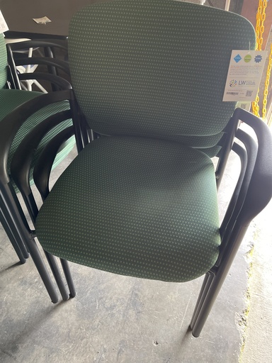 Side Chair Green Print Fabric Stack Chair