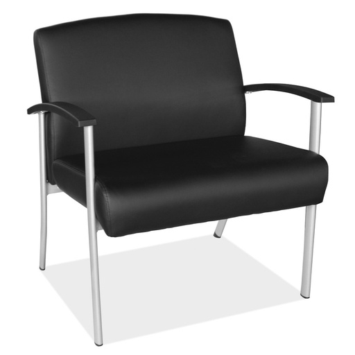[11499VBK] OfficeSource | Big & Tall | Big & Tall Guest Chair with Silver Frame