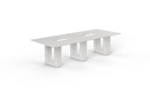 10' Potenza Coltella Conference Table, Aurelo Base, Flat Grommet Cover