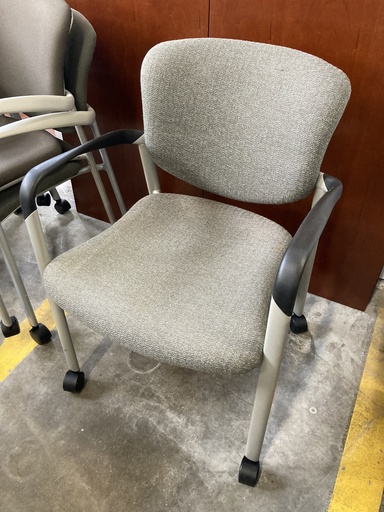 Haworth Improv Multipurpose Chair Textured Brown, Black Arms, Silver Frame