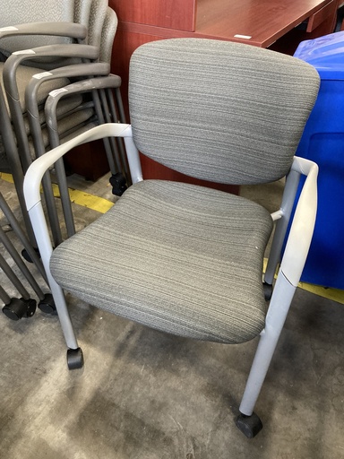 Haworth Improv Multipurpose Chair, Grey Stripe, Silver Frame