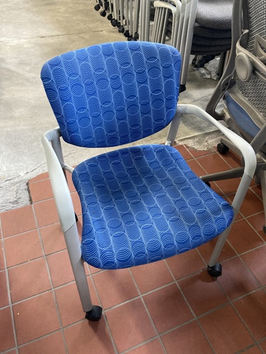 Haworth Improv Multipurpose Chair, Blue Circular Pattern, Silver Frame