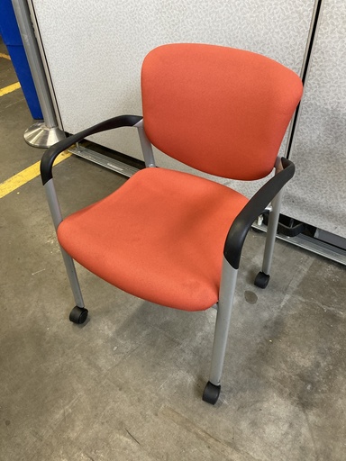 Haworth Improv Multipurpose Chair, Orange, Black Arms, Silver Frame 