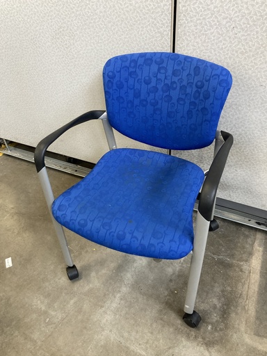 Haworth Improv Multipurpose Chair, Royal Blue Organic Pattern, Black Arms, Silver Frame