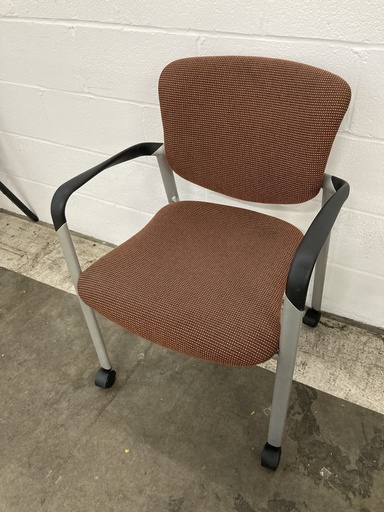 Haworth Improv Multipurpose Chair, Orange Spotted, Black Arms, Silver Frame