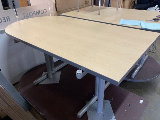 Maple Huddle Table 66”x36” with Silver Legs 