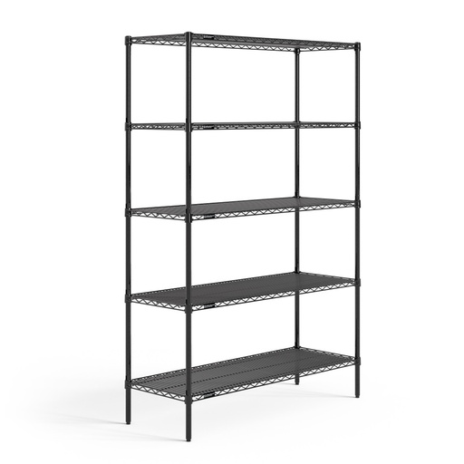 [OSWR3002BK] OfficeSource 5-Shelf 48"Wx18"Dx72"H Wire Rack