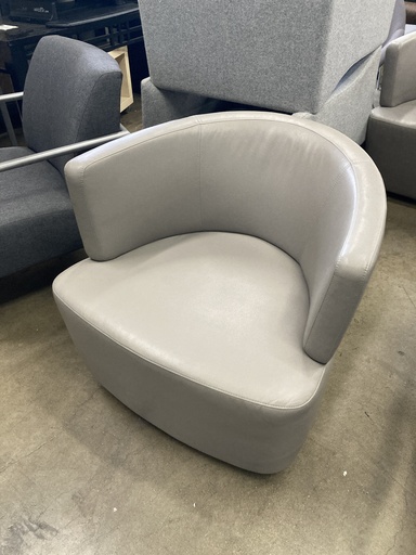 Coalesse Swivel Arm Chair, Grey Vinyl 