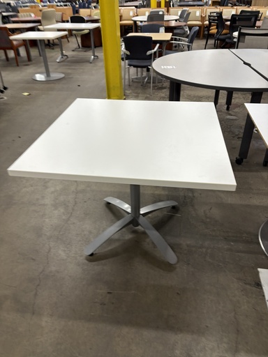 36x36 Breakroom Table White , Silver x-base