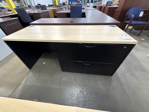 maple shell credenza, black base 66 x 24