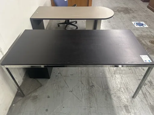 36x72 Black Top Table w/ Chrome Base