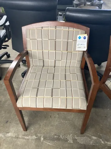 Kimball Office Side Chair Beige Rectangles V2