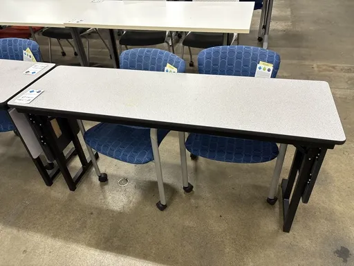 18" X 60" Multipurpose / Training Table, Lt Grey, Black, folding legs