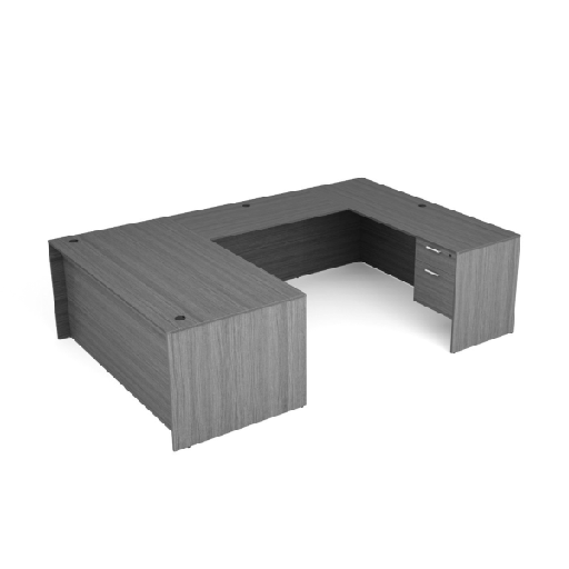 Euroline 30x66 Dbl Ped U Group L Grey w/42" B