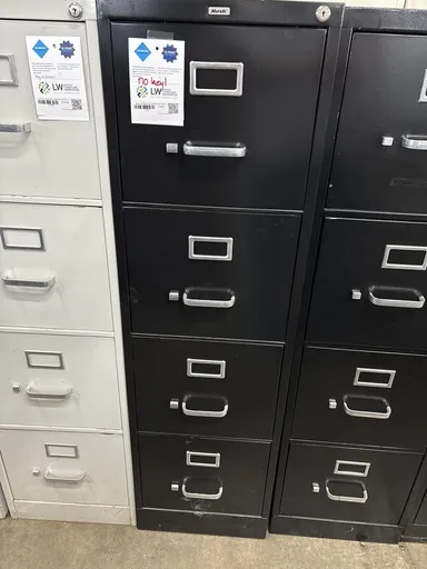 HIRSH 4 Dr Vertical File , BLACK No Lock, Letter