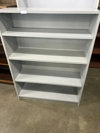 Bookcase, light grey laminate, 48"h x 36"w x 12"d