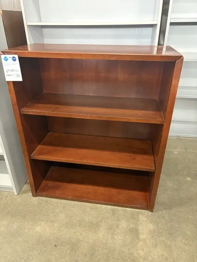 Bookcase, cherry wood veneer, 40"h x 36"w x 15"d