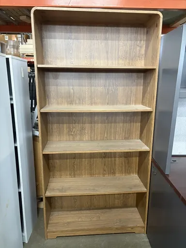 Bookcase, dark oak laminate, 72"h x 36"w x 12"d