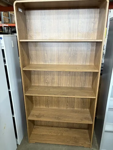 Bookcase, dark oak laminate, 72"h x 36"w x 12"d