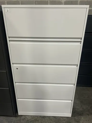 Steelcase 36" 5 Drawer Lateral Cabinet - White  