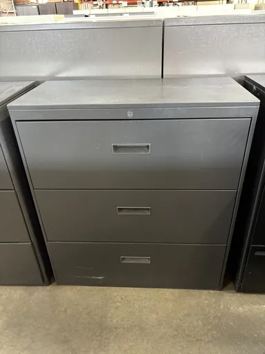 3 Drawer Lateral file Cabinet, Charcoal, 36" wide
