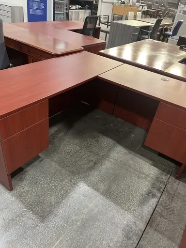 24x66 LaCasse Cherry L Desk RH Double Ped
