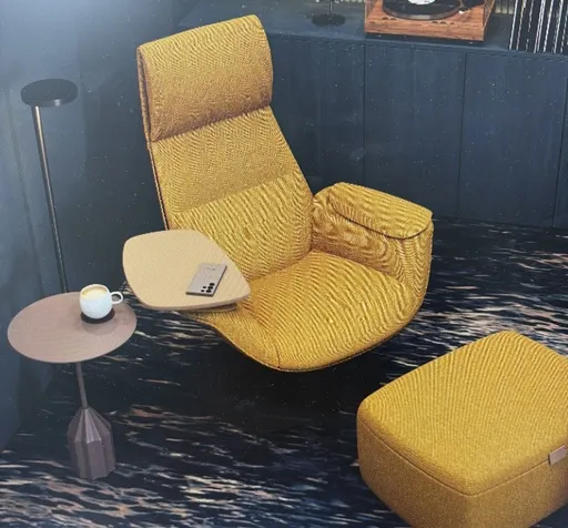 Coalesse HB Massaud Lounge Chair with Ottoman, Orange