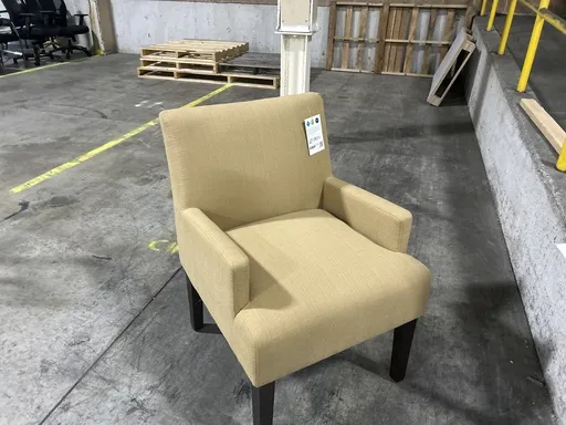 OS-Occasional Chair Wood Frame, Yellow Fabric