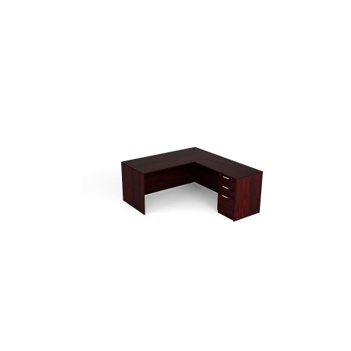 [D6072SP- RH ESP] Euroline 30x60 Sgl Ped L Desk RH Espresso