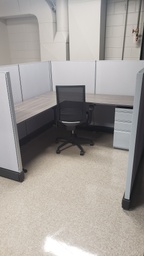 [Euroline 6x6 station] Euroline 6x6-53" tall Single workstation sgl ped  **New**