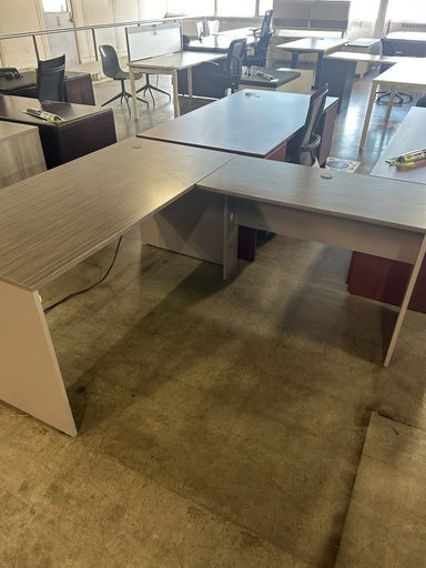 30x60 Dark Grey L Desk RH (No peds/drawers)