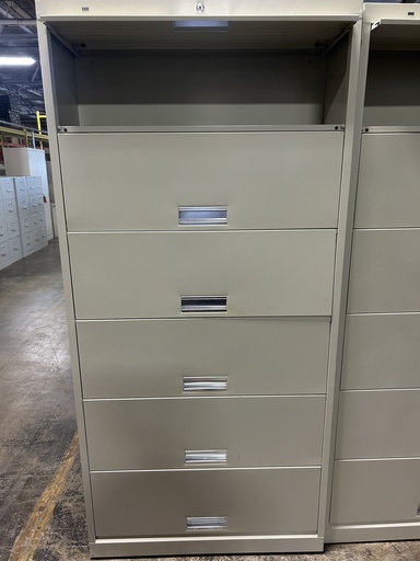 36" Hon 6 Drawer Medical Flip File Cabinet Cream 